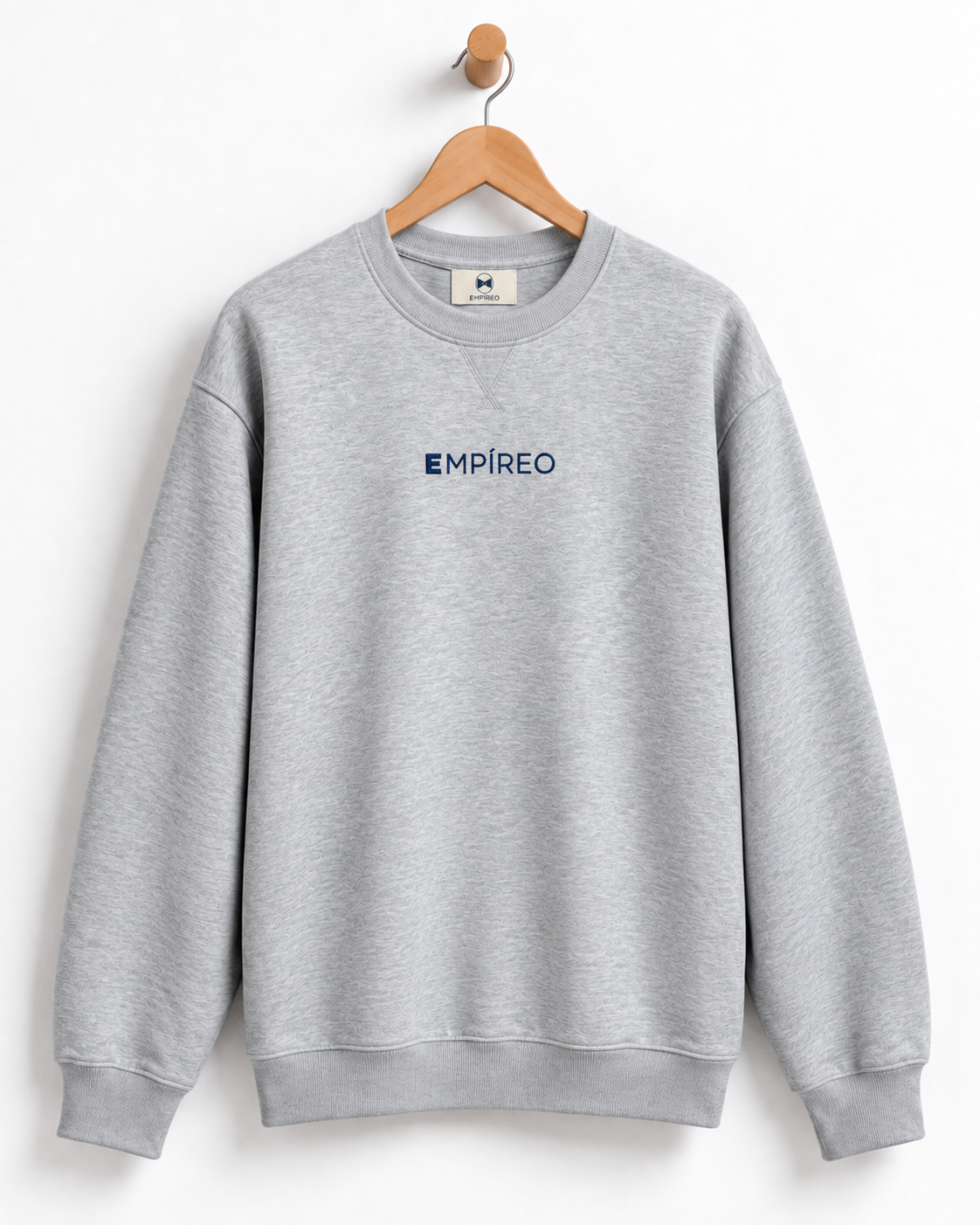 Sudadera gris perla vigoré letras azul